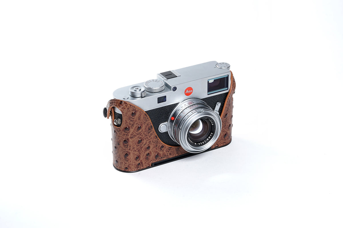 Martinduke Ostrich-Grain leather half case for Leica M11