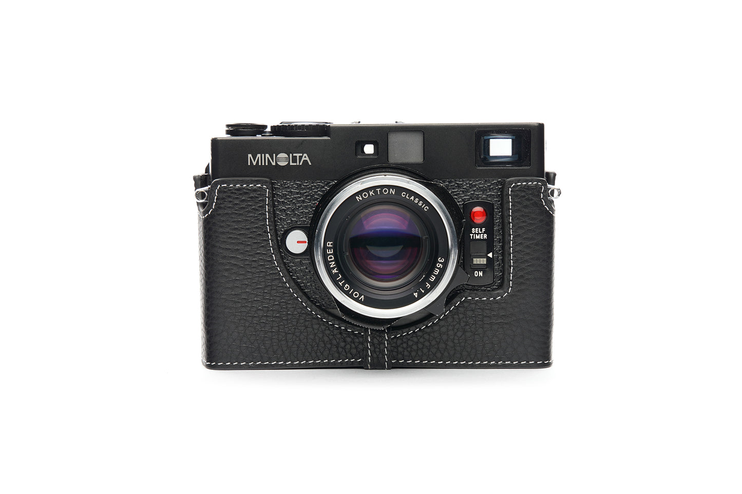Genuine leather leather half case for Minolta CLE