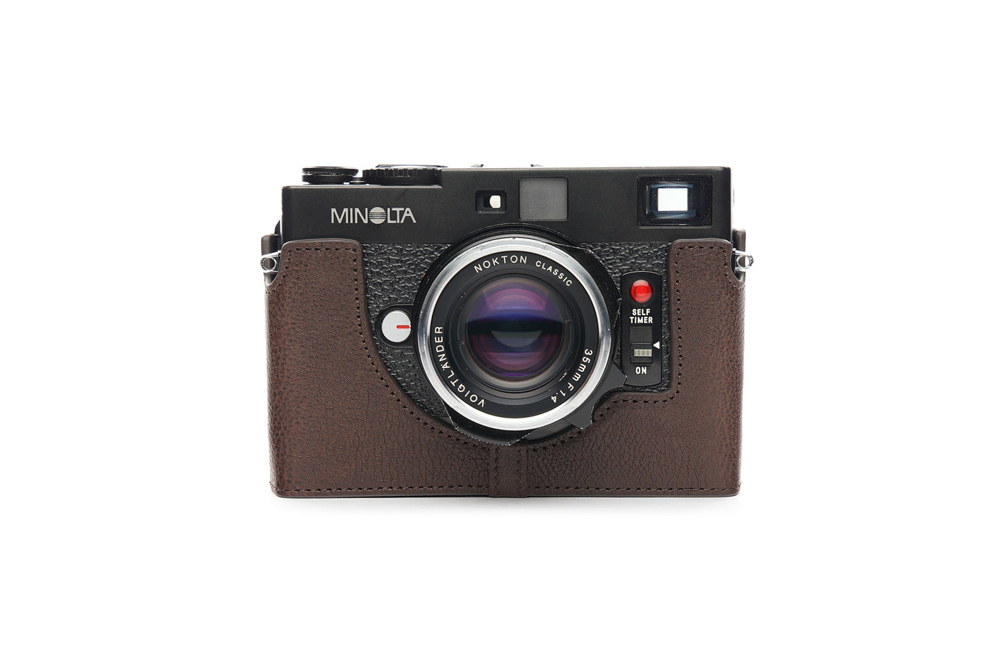 Genuine leather leather half case for Minolta CLE