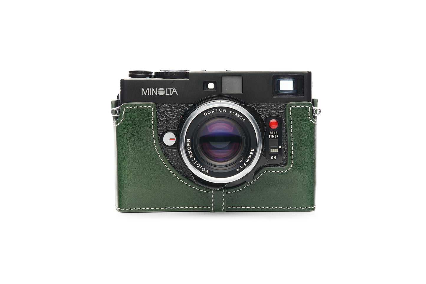 Genuine leather leather half case for Minolta CLE