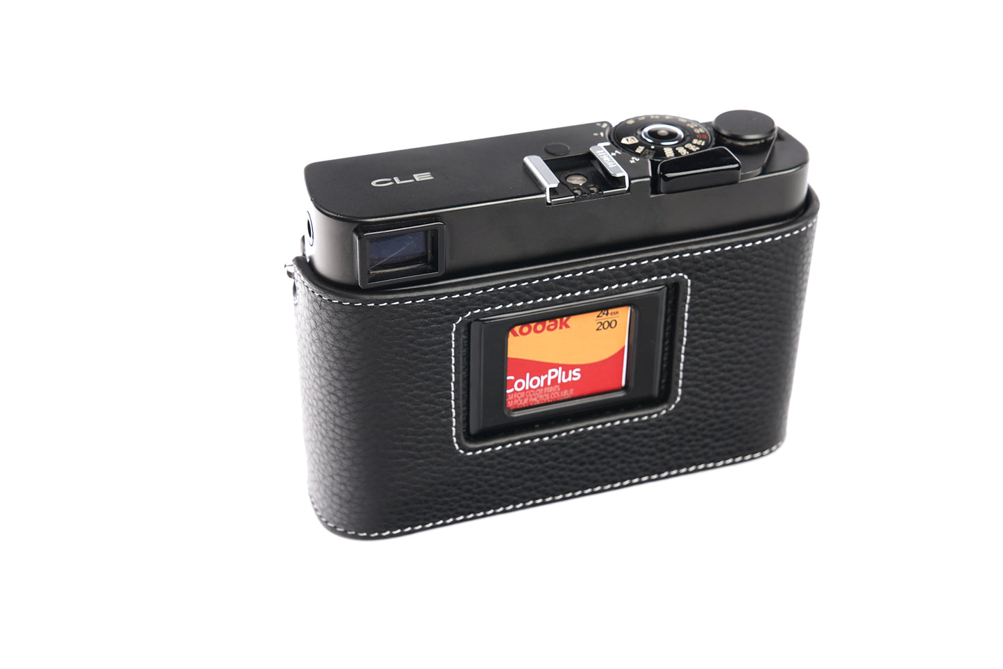 Genuine leather leather half case for Minolta CLE