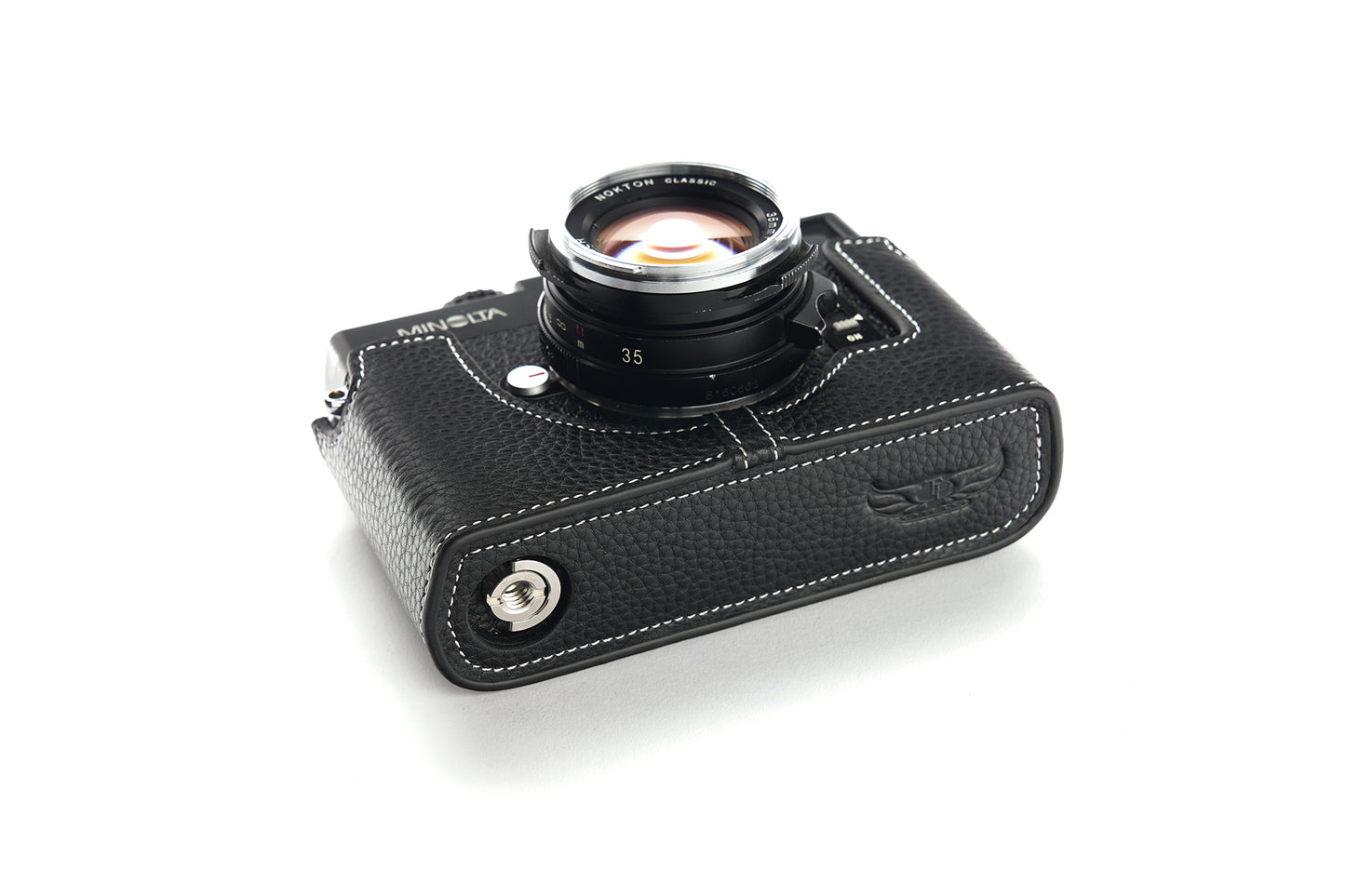 Genuine leather leather half case for Minolta CLE