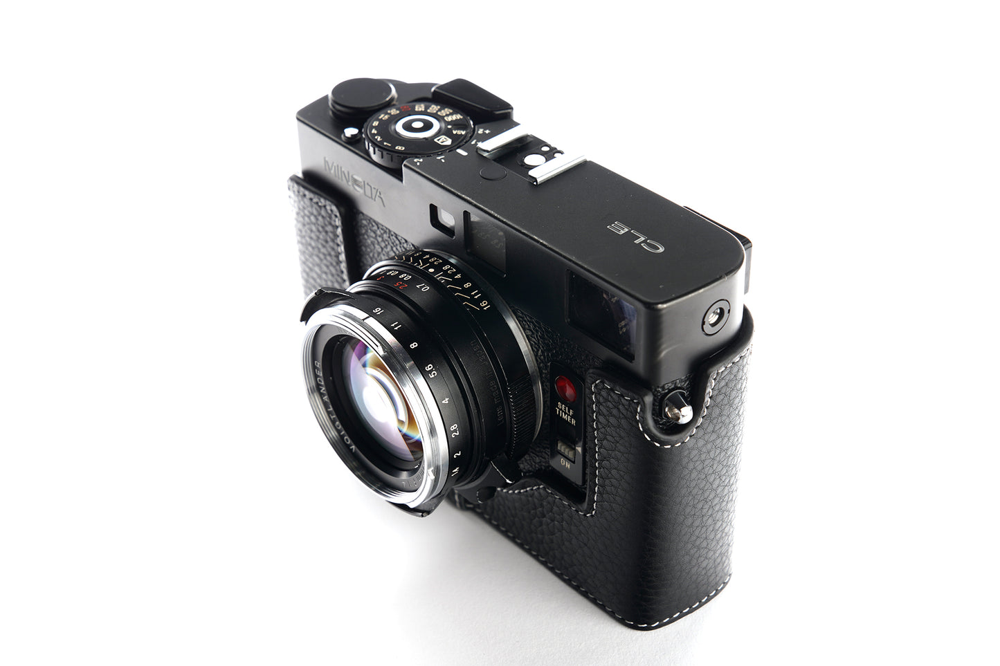 Genuine leather leather half case for Minolta CLE