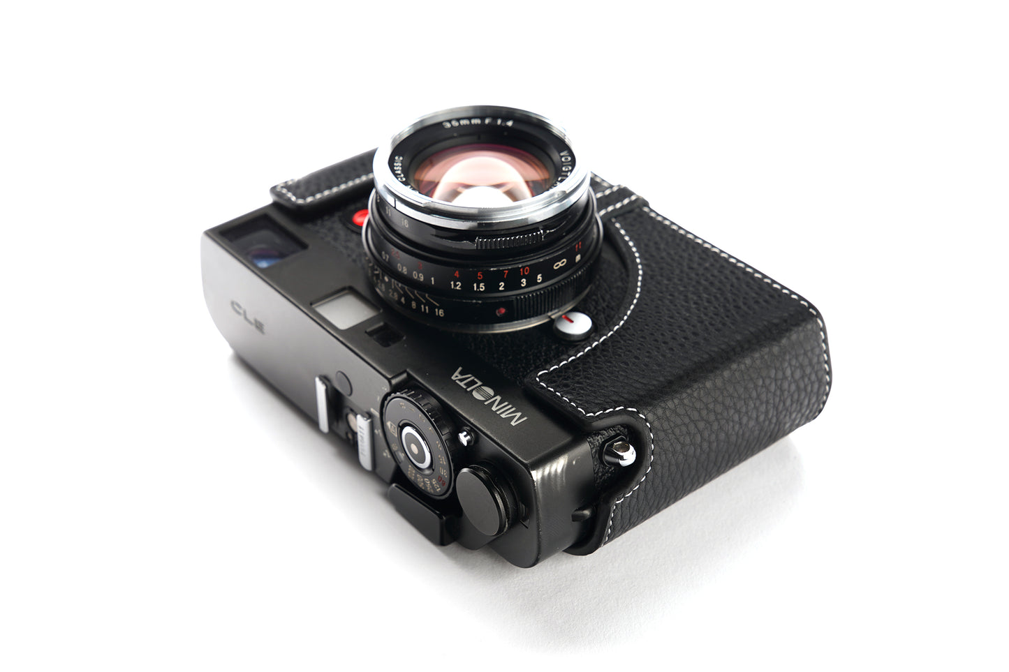 Genuine leather leather half case for Minolta CLE