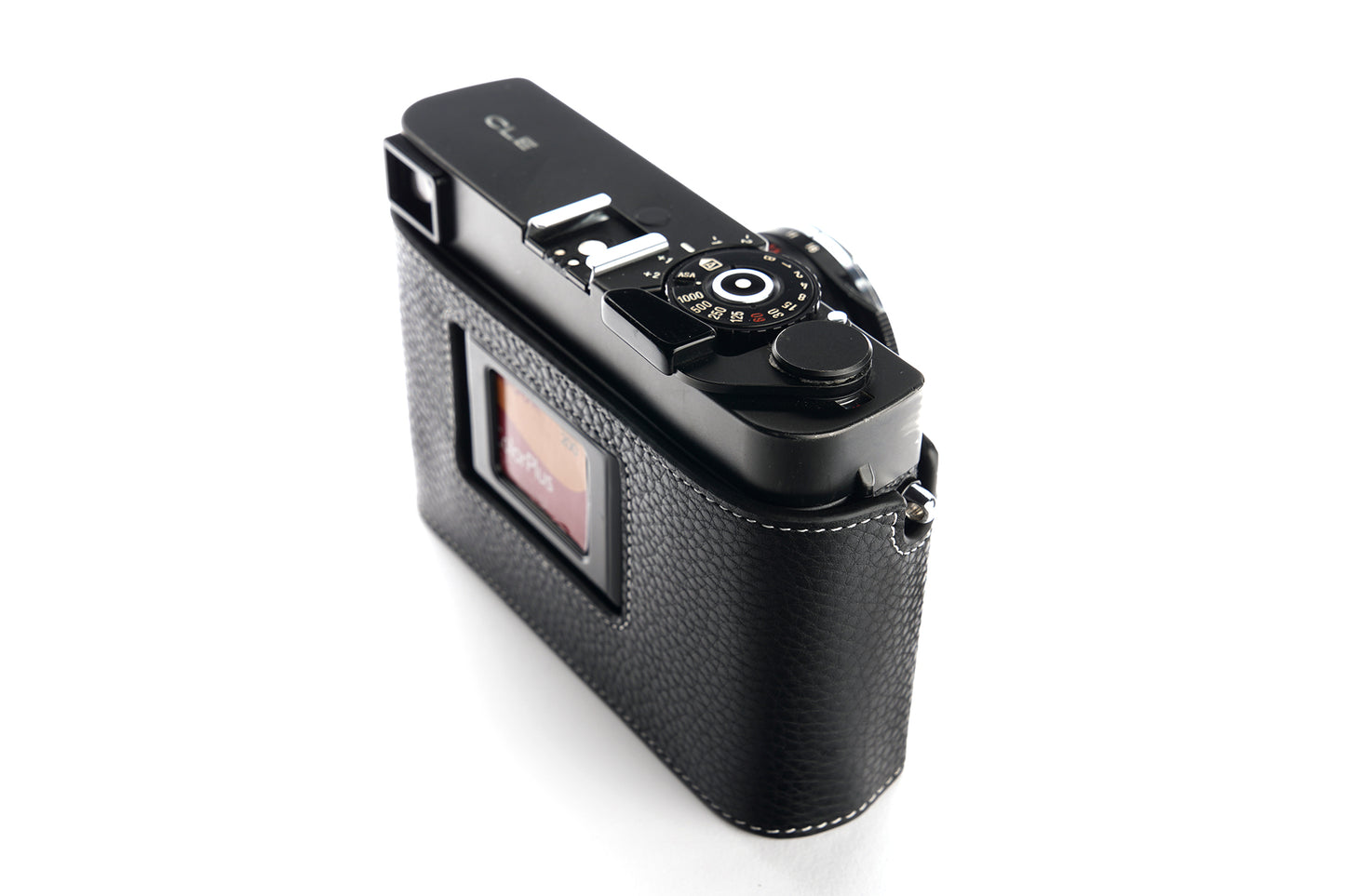 Genuine leather leather half case for Minolta CLE