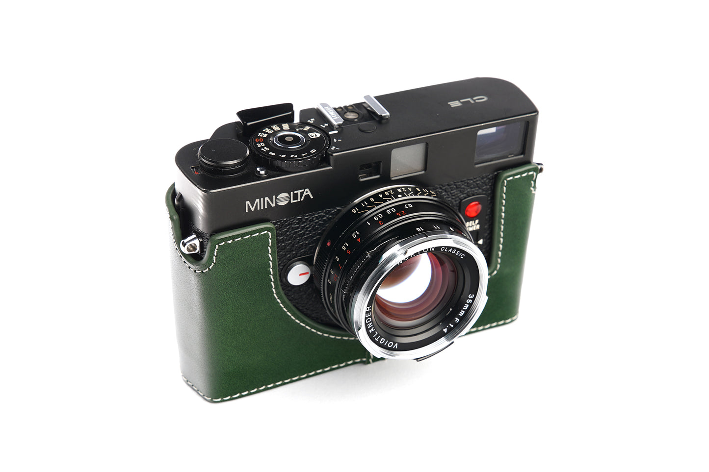 Genuine leather leather half case for Minolta CLE