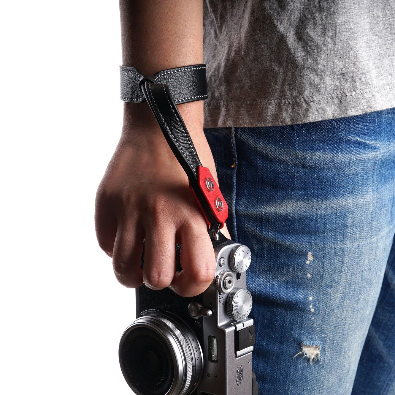 TP ORIG Red Spot Webbing camera wrist strap