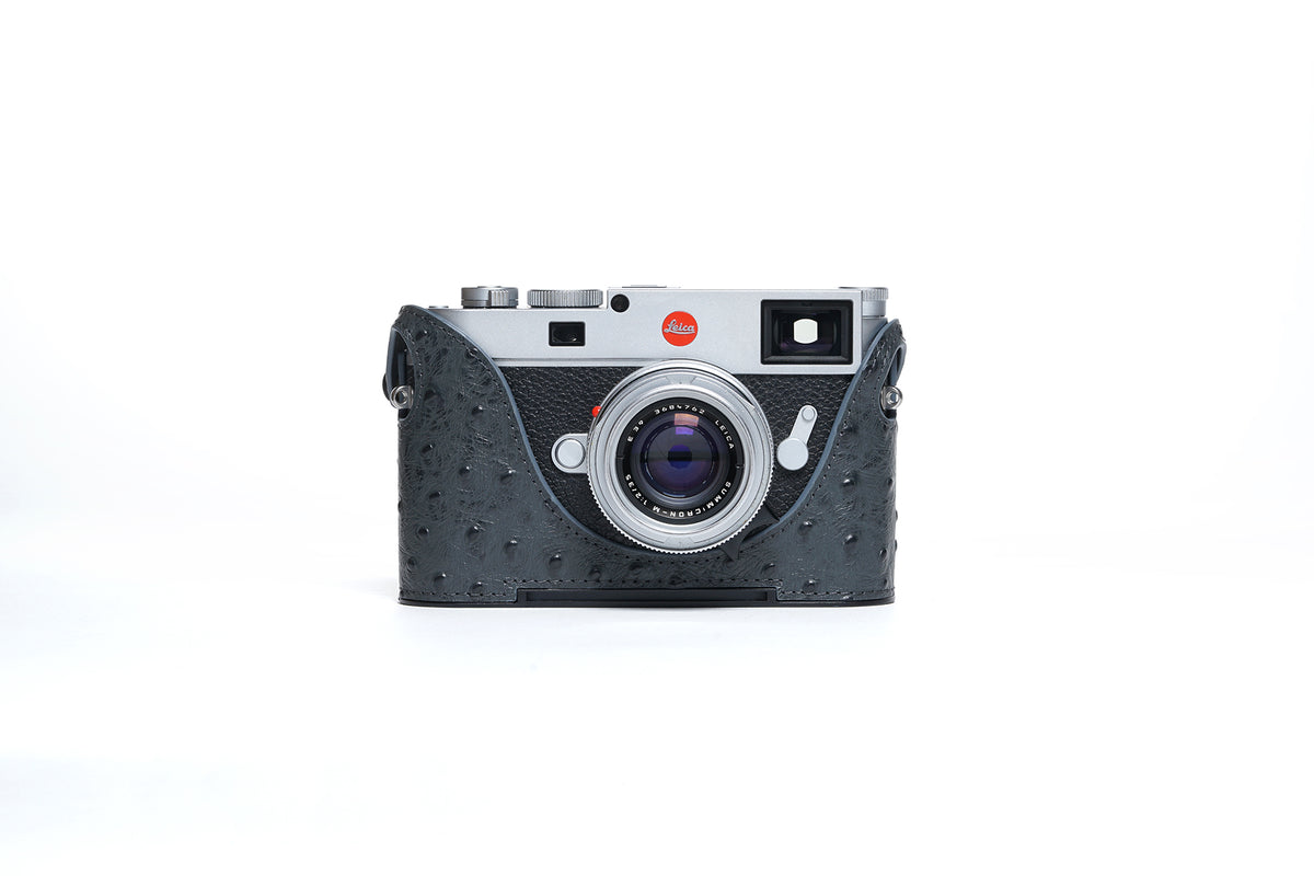 Martinduke Ostrich-Grain leather half case for Leica M11