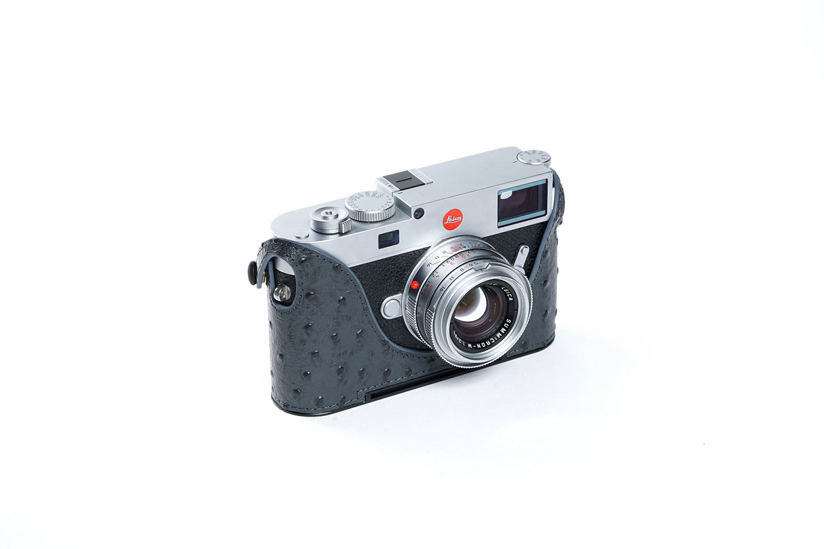 Martinduke Ostrich-Grain leather half case for Leica M11