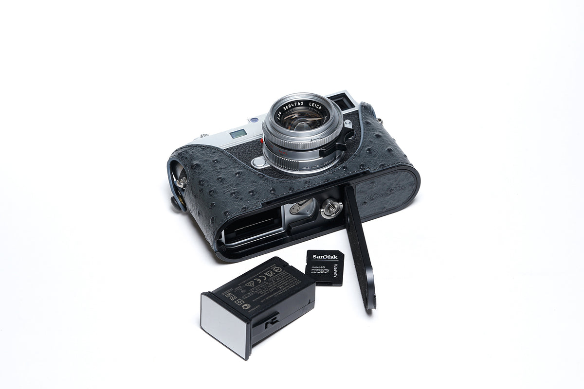 Martinduke Ostrich-Grain leather half case for Leica M11
