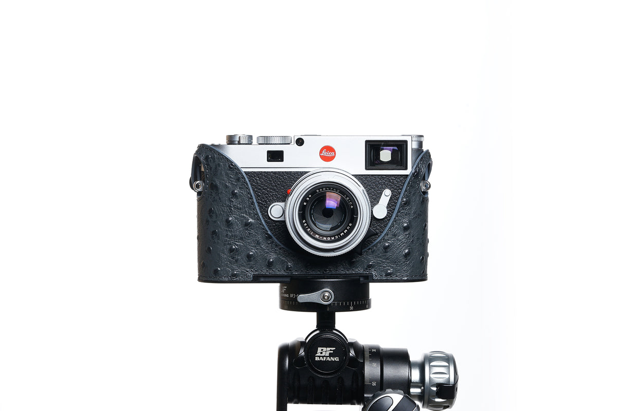 Martinduke Ostrich-Grain leather half case for Leica M11