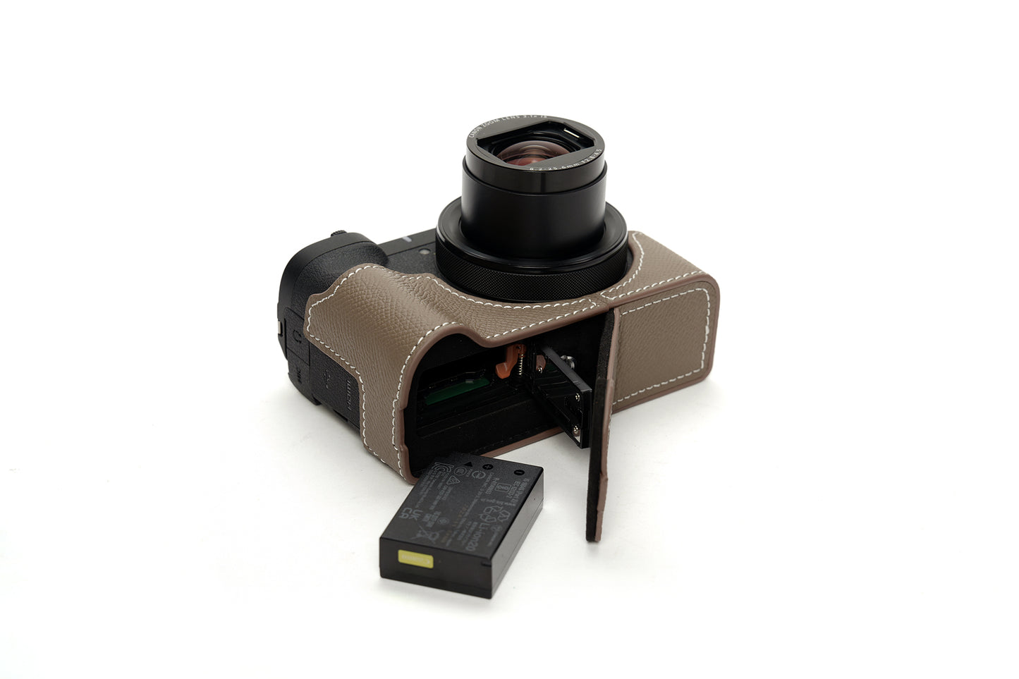 Epsom leather half case for Canon PowerShot V1