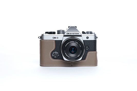 Epsom leather half case for Olympus om system OM-3