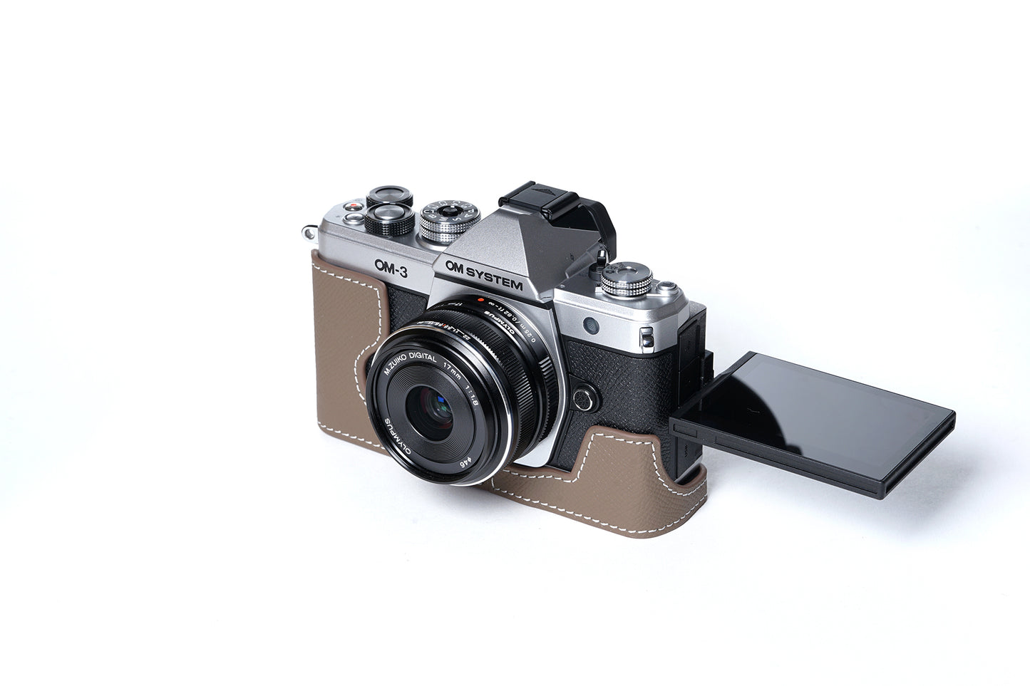 Martinduke epsom leather half case for Olympus om system OM-3